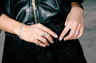 Double Stone Ring Bold Gold