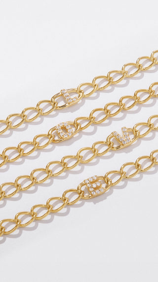 Initial ''L'' Bracelet Pave