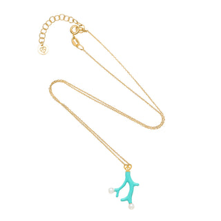 Turquoise Coral Pearls Necklace