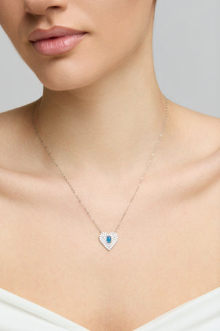 Vintage Love Necklace Silver – Blue Agate
