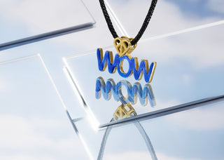 WOW MOM Necklace Blue