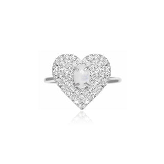 Vintage Love Ring Moonstone - Silver