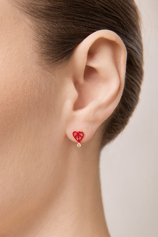 Little Love Studs - Passionate Bordeaux