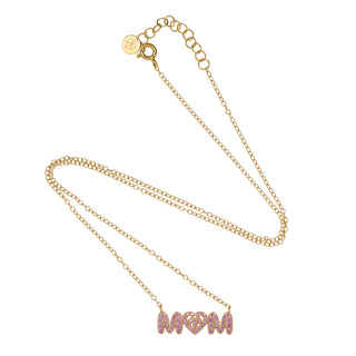 Girl MOM Necklace Pave Gold