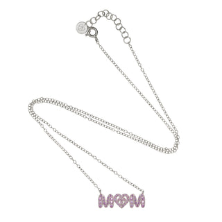 Girl MOM Necklace Pave Silver