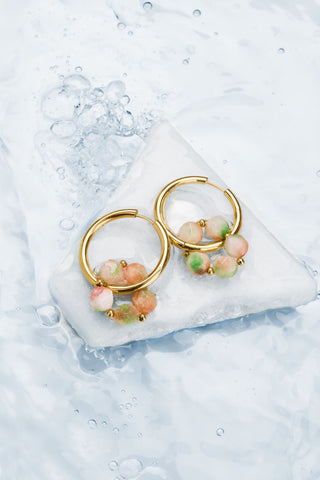 Big Gold Hoops with Stones