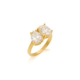 Double Stone Ring Bold Gold