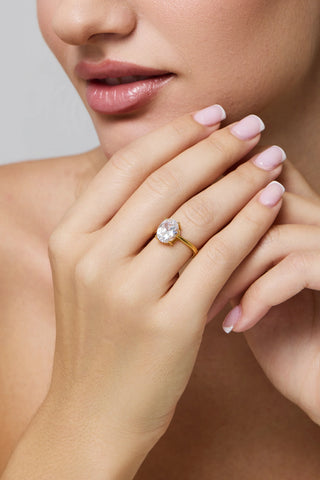 Oval Solitaire Ring Bold Gold