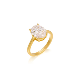 Oval Solitaire Ring Bold Gold
