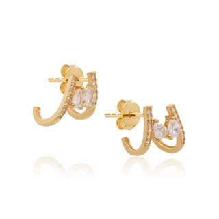 Double Drops Crawler Earrings Gold