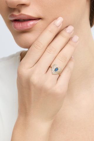 Vintage Love Ring – Blue Agate