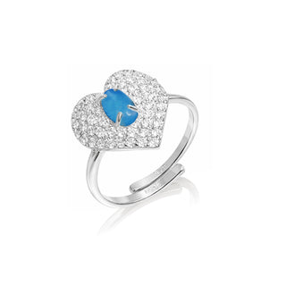 Vintage Love Ring Silver – Blue Agate