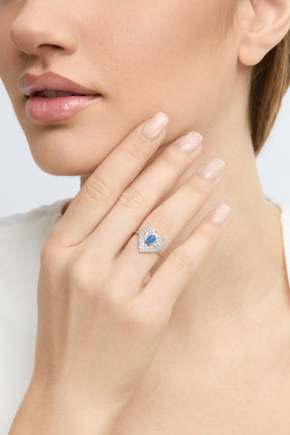 Vintage Love Ring Silver – Blue Agate
