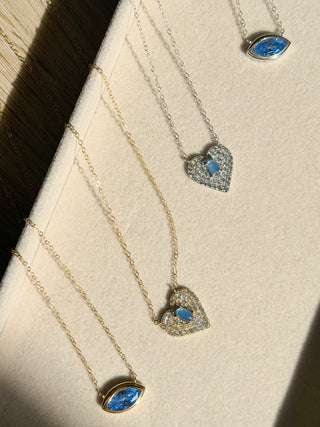 Vintage Love Necklace Silver – Blue Agate