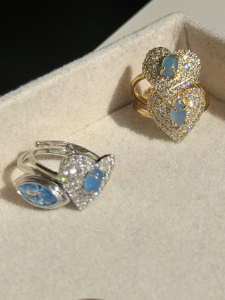 Vintage Love Ring – Blue Agate
