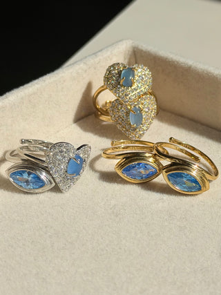 Vintage Love Ring Silver – Blue Agate