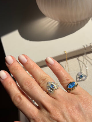 Vintage Love Ring – Blue Agate