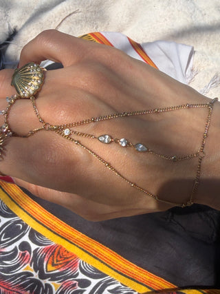 Triple Glow Hand Chain Gold
