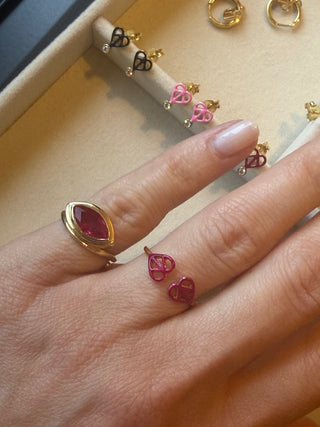 Double Love Ring - Passionate Bordeaux