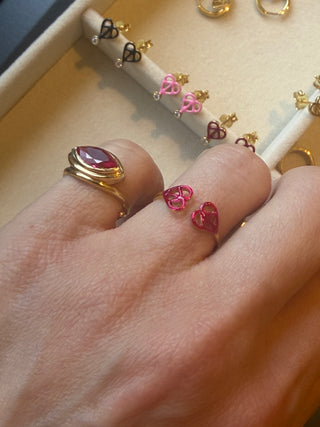Double Love Ring - Passionate Bordeaux