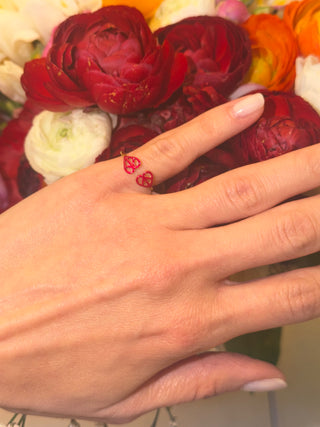 Double Love Ring - Passionate Bordeaux