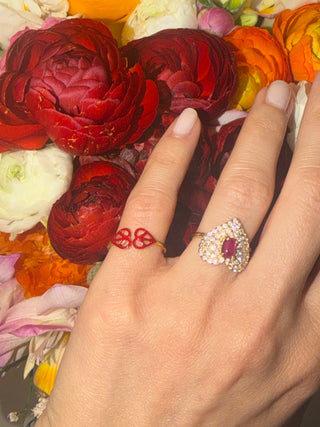 Double Love Ring - Passionate Bordeaux