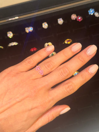 Double Love Ring - Electric Pink