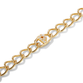 Initial ''P'' Bracelet Pave