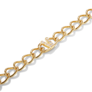 Initial ''V'' Bracelet Pave