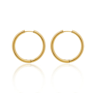 Big Gold Hoops with Stones