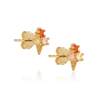 Ice cream Cone Stud Earrings Pave
