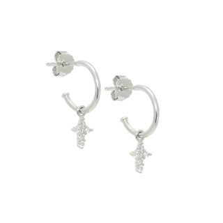 Little Cross Hoops Silver