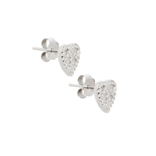 Love Stud Earrings Pave Silver