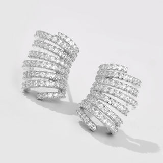 Multi Hoops Pave Silver