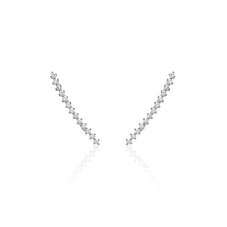 Sparkly Crawler Earrings Silver