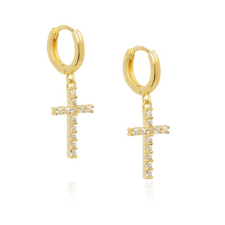 Cross Hoops Pave