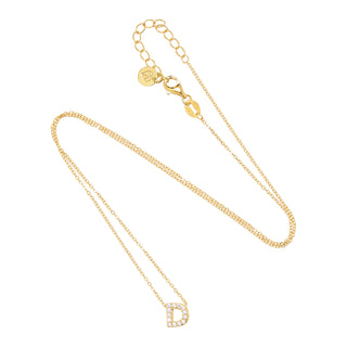 Initial ''D'' Necklace Pave