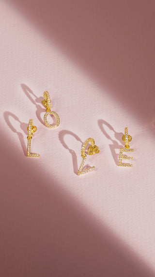 Initial "K" Hoop Pave