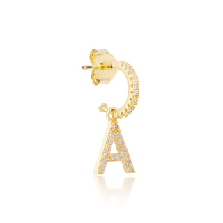 Initial "A" Hoop Pave