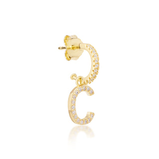 Initial "C" Hoop Pave