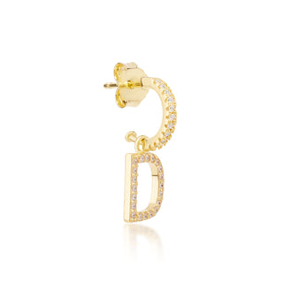 Initial "D" Hoop Pave