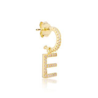 Initial "E" Hoop Pave