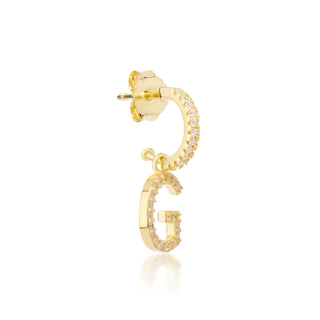 Initial "G" Hoop Pave