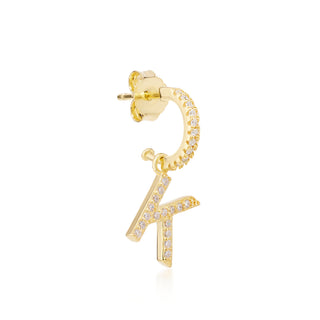 Initial "K" Hoop Pave