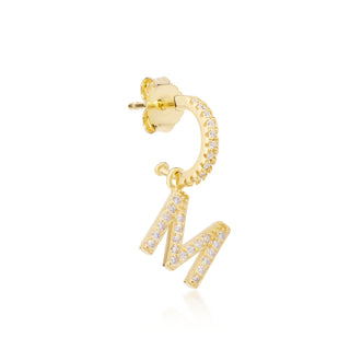 Initial "M" Hoop Pave