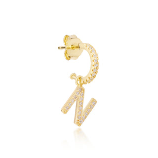 Initial "N" Hoop Pave